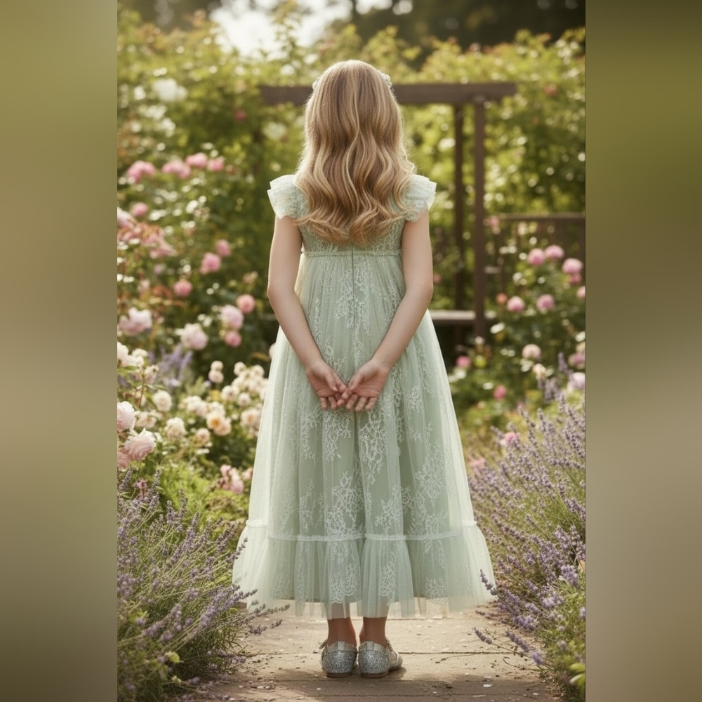 Trish Scully Clara dress, 7, EUC, Sage - Picture 2 of 5